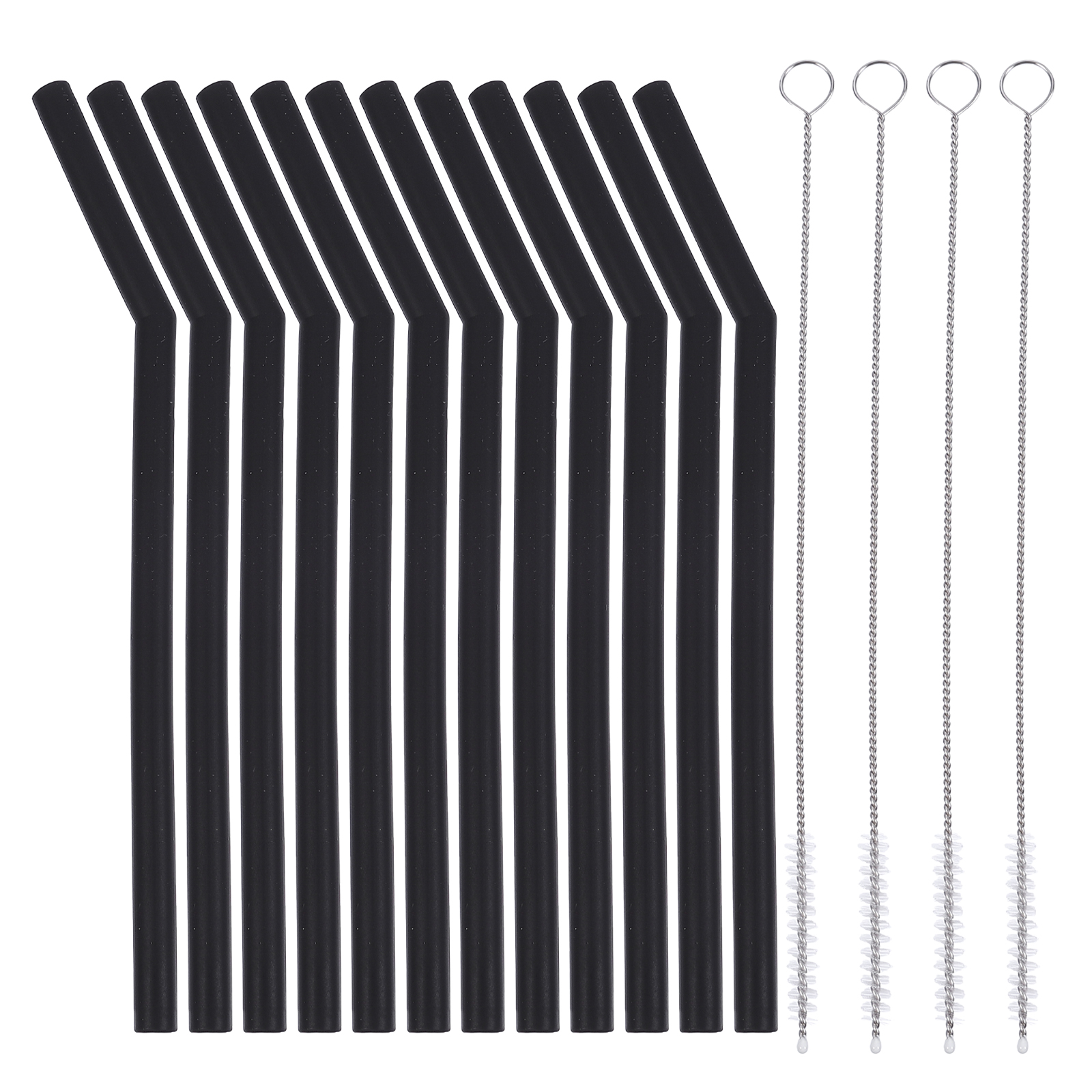 Monyance brushes for straws 16Pcs Tropical Hawaii Silicone Straws with Cleaning Brush - Luau Party Supplies(6.5X0.24X0.24Inches)